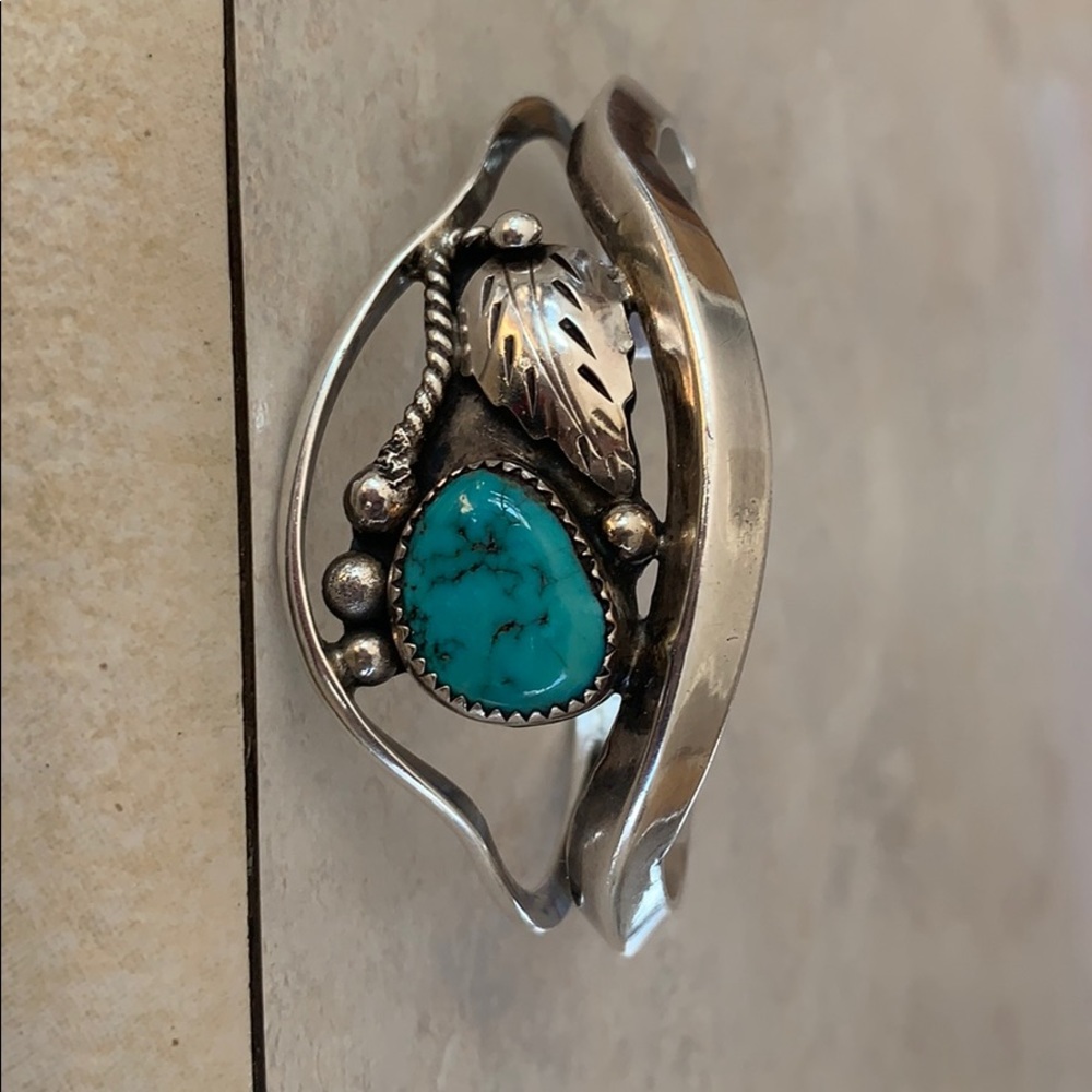A turquoise bracelet Signed by David F Garcia
